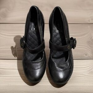 Indigo Elegant Black Strap Heels